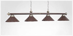 Photo de la lampe de billard B78-LTHR-BRN